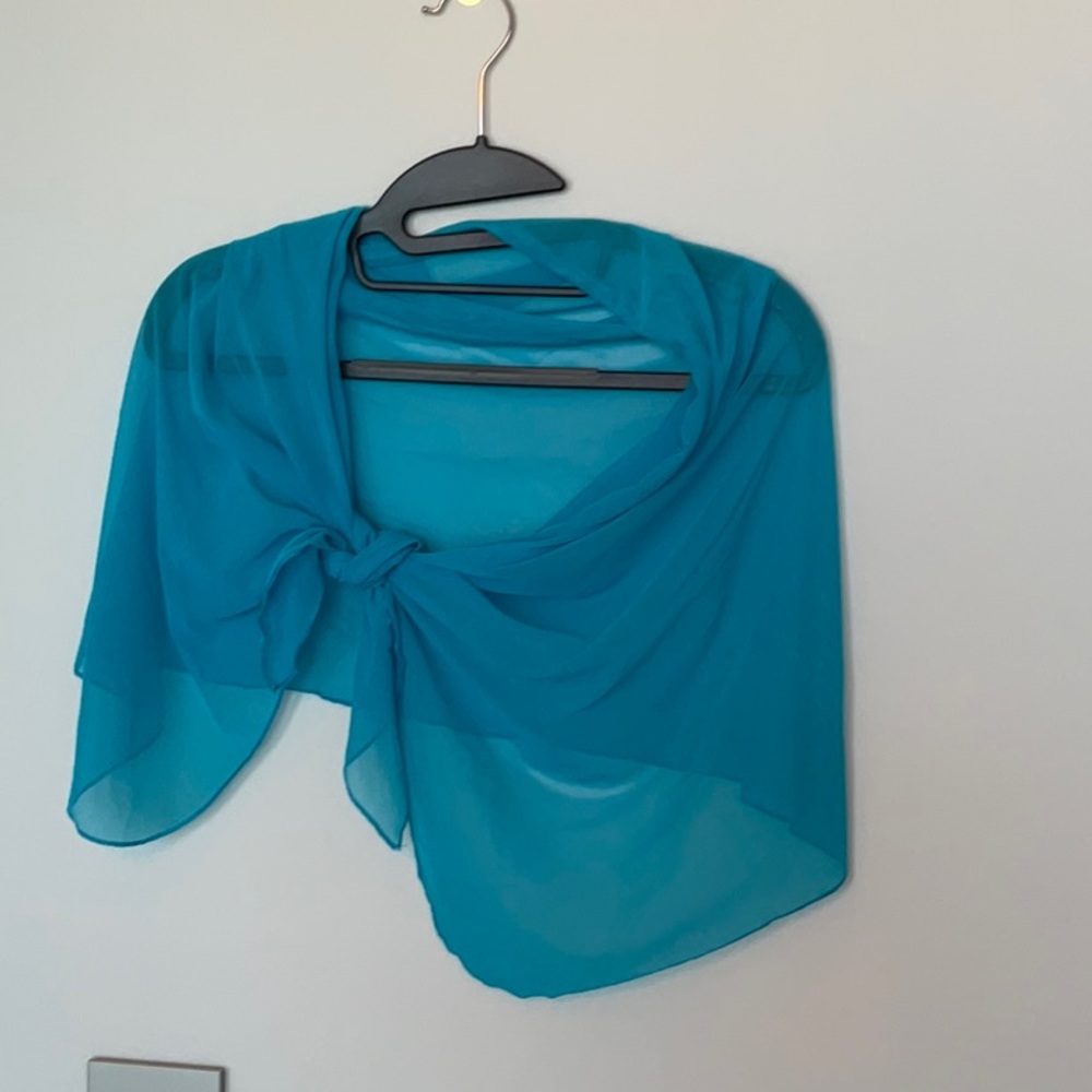 Swim coverup, hip wrap . Bright turquoise.